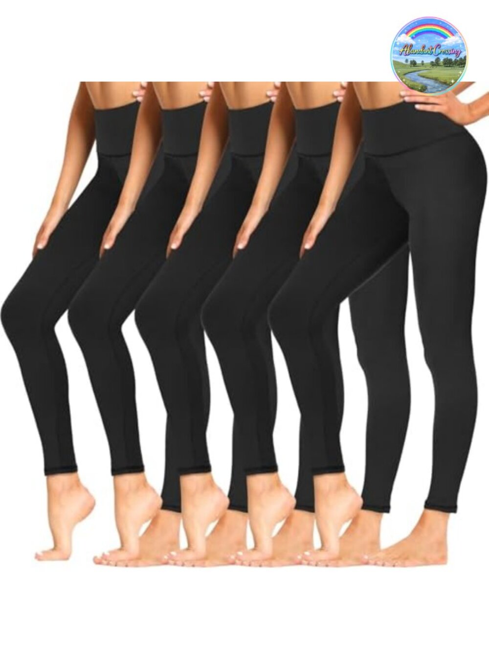 5 Pack High Waist Yoga Leggings with Pockets Women's Athletic